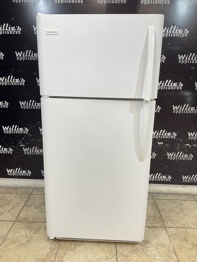 [98394] Frigidaire Used Refrigerator Top and Bottom 30x65 1/2” (White) 