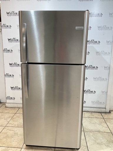 [98390] Frigidaire Used Refrigerator Top and Bottom 30x68 1/2” (Stainless Steel)