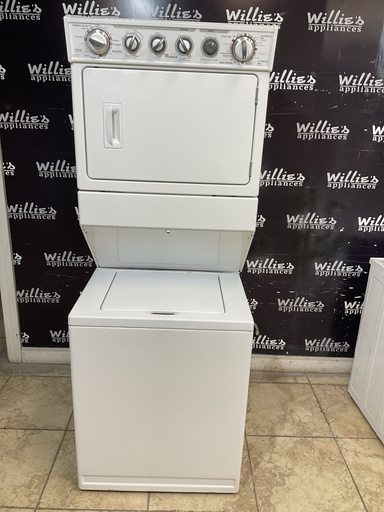 [98402] Whirlpool Used Natural Gas Unit Stackable 27x72 1/2” (White) 