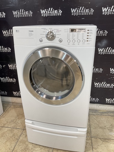 [98426] Lg Used Electric Dryer 220volts (30 AMP) 27inches {3 prong} (White) 