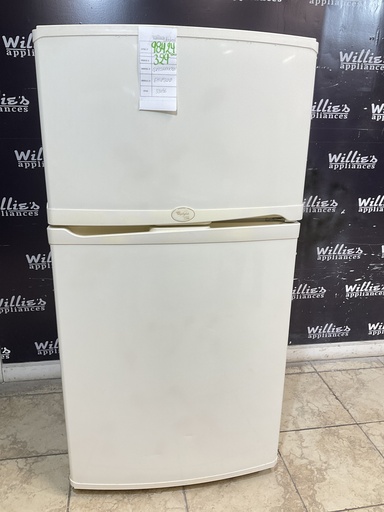 [98424] Whirlpool Used Refrigerator Top and Bottom 33x66 (Bisque) 