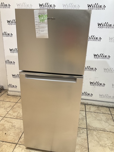 [98420] Whirlpool Used Refrigerator Top and Bottom 24x61 1/2” (Stainless Steel) 