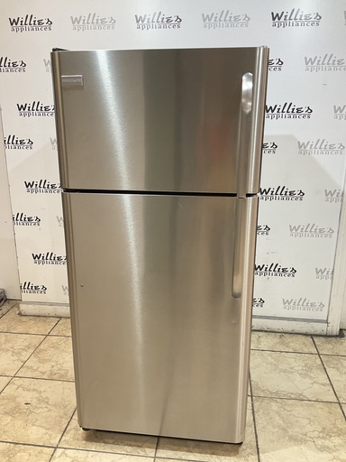 [98442] Frigidaire Used Refrigerator Top and Bottom 30x65 1/2” (Stainless Steel)