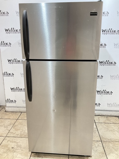 [98441] Frigidaire Used Refrigerator Top and Bottom 28x64 1/2” (Stainless Steel)