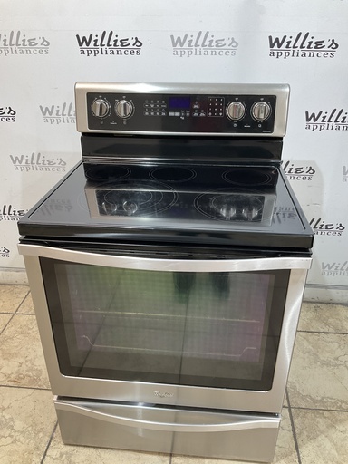 [98440] Whirlpool Used Electric Stove 220volts (40/50 AMP) 30inches {no cord} (Stainless Steel) 