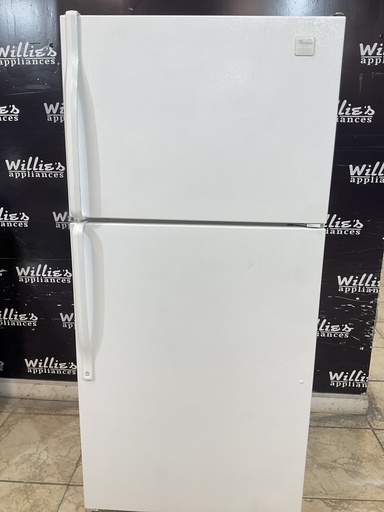[98456] Whirlpool Used Refrigerator Top and Bottom 30x65 1/2” (White) 