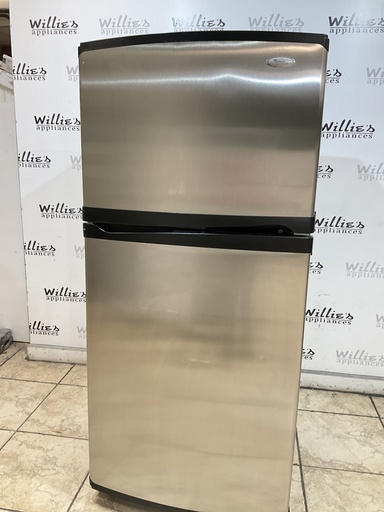 [98454] Whirlpool Used Refrigerator Top and Bottom 30x66 (Stainless Steel) 