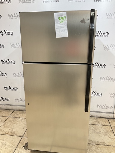 [98469] Ge Used Refrigerator Top and Bottom 28x64 1/2” (Stainless Steel)