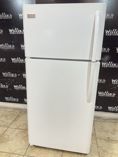 [98452] Frigidaire Used Refrigerator Top and Bottom 30x65 1/2” (White) 