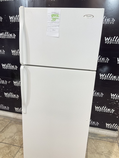 [98496] Whirlpool Used Refrigerator Top and Bottom 28x67 1/2” (White) 