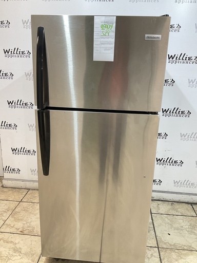 [98472] Frigidaire Used Refrigerator Top and Bottom 28x64 1/2” (Stainless Steel) 