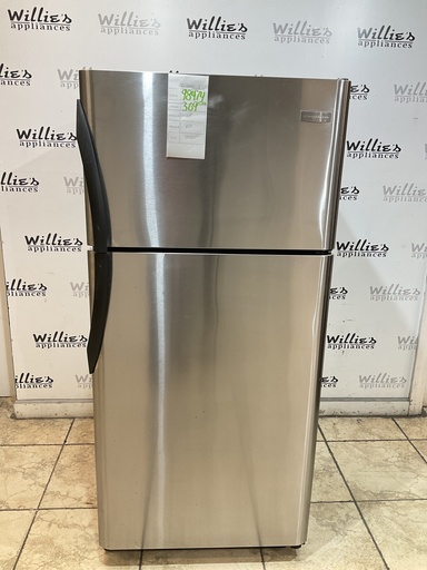 [98474] Frigidaire Used Refrigerator Top and Bottom 30x65 1/2” (Stainless Steel) 