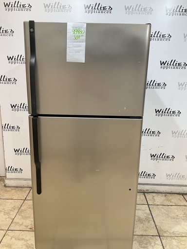 [98480] Ge Used Refrigerator Top and Bottom 30x66 (Stainless Steel) 