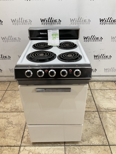 [98484] Caloric Used Electric Stove 220volts (40/50 AMP) 20inches (White/Black) {3 prong} 