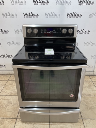 [98471] Whirlpool Used Electric Stove 220volts (40/50 AMP) 30inches {no cord} (Stainless Steel) 