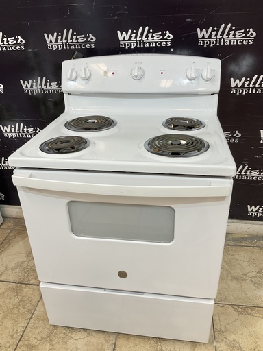 [98517] Ge Used Electric Stove 220volts (40/50 AMP) 30inches {4 prong} (White) 