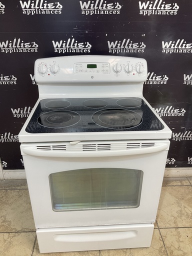 [98510] Ge Used Electric Stove 220volts (40/50 AMP) 30inches {3 prong} (White) 