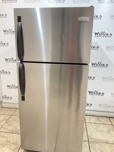 [98525] Frigidaire Used Refrigerator Top and Bottom 28x64 1/2” (Stainless Steel) 