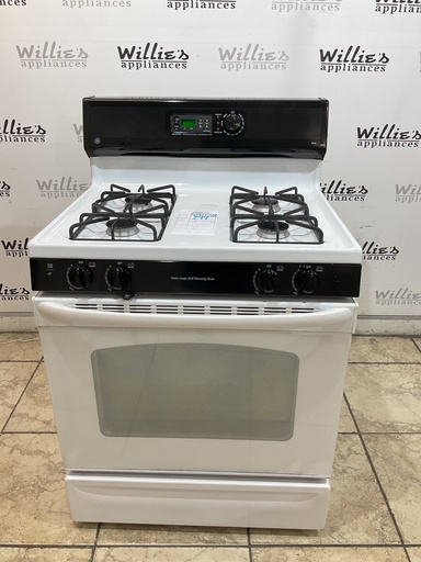 [98528] Ge Used Natural Gas Stove 30inches (White/Black) 