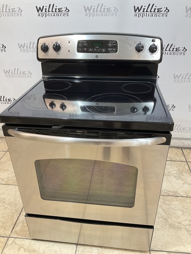[98530] Ge Used Electric Stove 220volts (40/50 AMP) 30inches {4 prong} (Stainless Steel) 