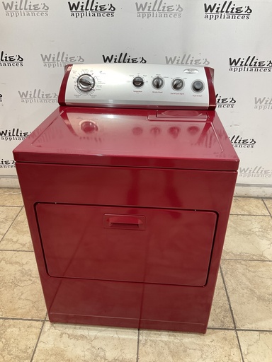 [98526] Whirlpool Used Electric Dryer 220volts (30 AMP) 29inches {3 prong} (Red) 