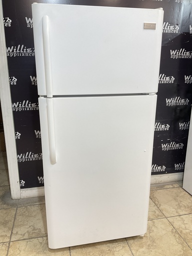 [98541] Frigidaire Used Refrigerator Top and Bottom 30x65 1/2” (White) 