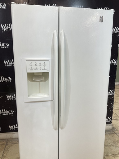 [98533] Ge Used Refrigerator Side by Side Counter Depth 36x69 1/2” (White) 
