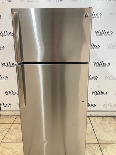[98543] Ge Used Refrigerator Top and Bottom 28x64 (Stainless Steel) 