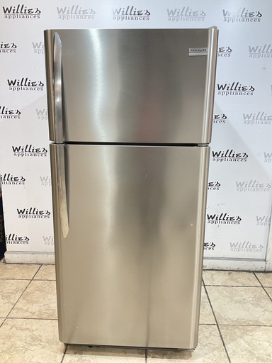 [98544] Frigidaire Used Refrigerator Top and Bottom 30x65 1/2” (stainless steel) 