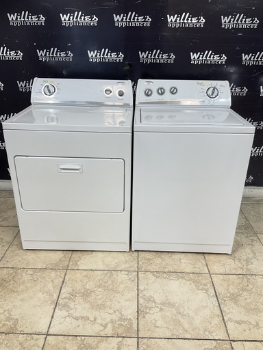 [98550] Whirlpool Used Electric Set Washer/Dryer 27/29inches {4 prong} (White) 