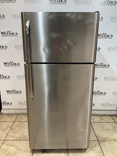 [98563] Frigidaire Used Refrigerator Top and Bottom 30x65 1/2” (Stainless Steel) 