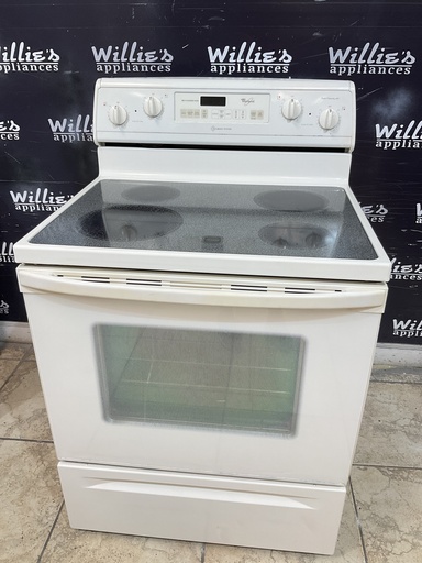 [98585] Whirlpool Used Electric Stove 220volts (40/50 AMP) 30inches {no cord} (Bisque) 