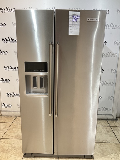 [98620] KitchenAid Used Refrigerator Side by Side Counter Depth 36x68 1/2” (Stainless Steel) 