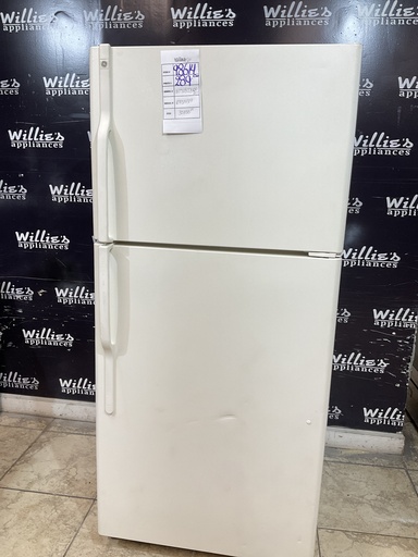 [98614] Ge Used Refrigerator Top and Bottom 30x66 1/2” (Bisque) 