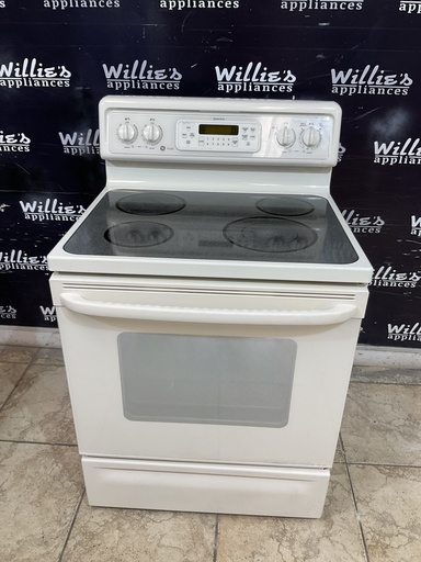 [98641] Ge Used Electric Stove 220volts(40/50 AMP) 30inches {3 prong} (Bisque) 