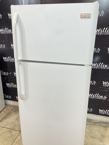 [98606] Frigidaire Used Refrigerator Top and Bottom 30x65 1/2” (White) 