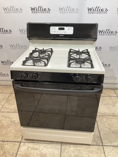 [98628] Hotpoint Used Natural Gas Stove 30inches (Bisque/Black) 