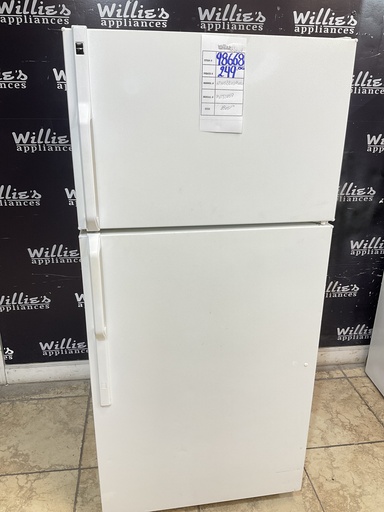[98668] Hotpoint Used Refrigerator Top and Bottom 28x61 1/2” (White) 
