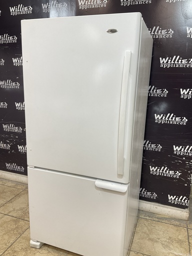 [98695] Amana Used Refrigerator Top and Bottom Mount 30x65 1/2” (White) 