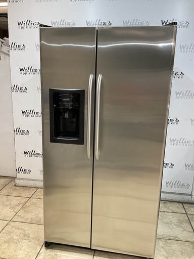 [98694] Ge Used Refrigerator Side by Side 36x68 1/2” (Stainless Steel)