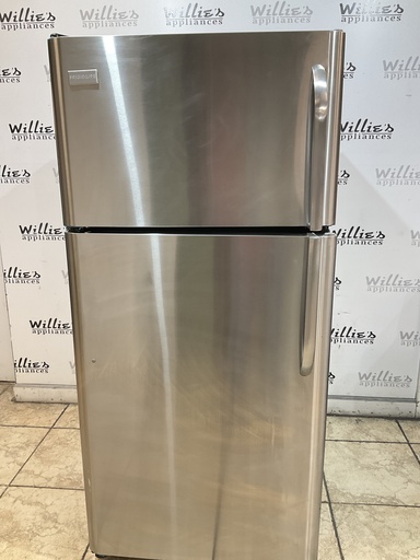 [98672] Frigidaire Used Refrigerator Top and Bottom 30x65 1/2” (Stainless Steel) 