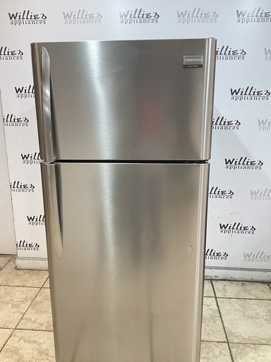 [98697] Frigidaire Used Refrigerator Top and Bottom 30x65 1/2 (Stainless Steel) 
