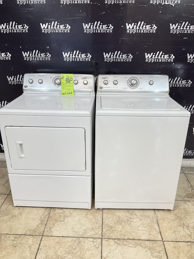 [98675] Whirlpool Used Electric Set Washer/Dryer 220volts (30 AMP) 27/27inches {no cord} (White) 