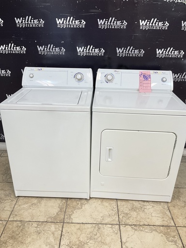 [98659] Whirlpool Used Natural Gas Set Washer/Dryer 29/27inches (White) 