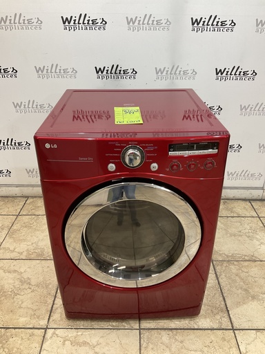 [98752] Lg Used Electric Dryer 220volts (30 AMP) 27inches {no cord} (Red) 