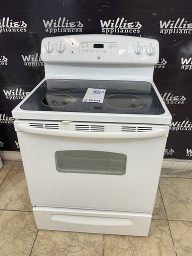 [98763] Ge Used Electric Stove 220volts (40/50 AMP) 30inches {3 prong} (White) 