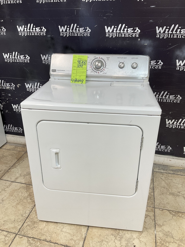 Maytag Used Electric Dryer 220volts (30 AMP) 29inches {4 prong} (White) 
