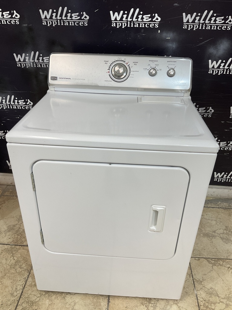 Maytag Used Electric Dryer 220volts (30 AMP) 29inches {no cord} (White) 
