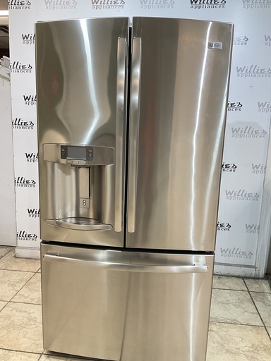 [98780] Ge Used Refrigerator French Door Counter Depth 36x70 (Stainless Steel) 
