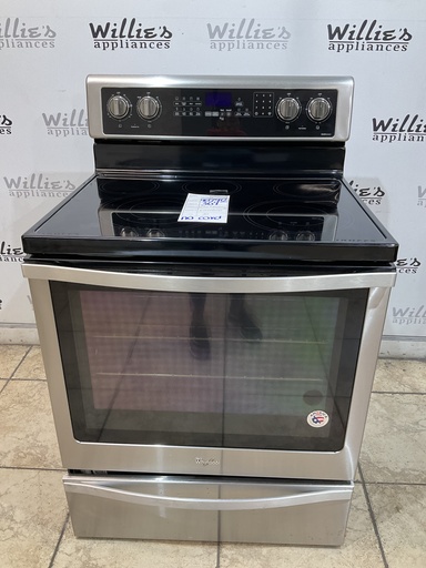 [98790] Whirlpool Used Electric Stove 220volts (40/50 AMP) 30inches {no cord} (Stainless Steel) 
